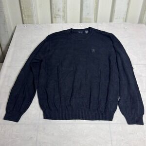 IZOD Mens Pullover Sweater Black Long Sleeve Ribbed Cuffs‎ Outdoor 2XL